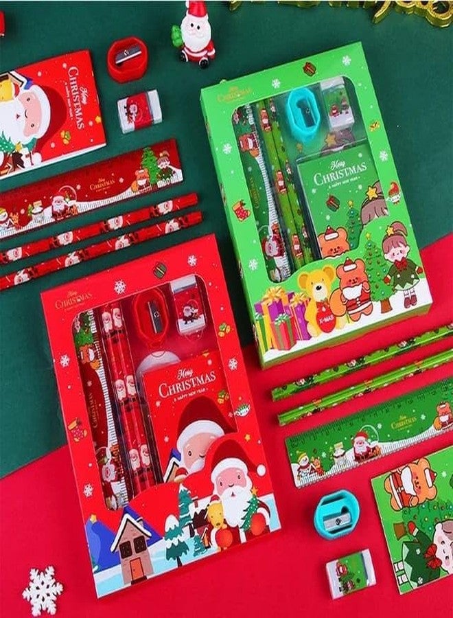 AMANVANI 6-in-1 Kids Stationery Kit - Christmas Theme Pencil, Eraser, Diary, Ruler, Sharpener - Return Gifts (4pcs) - Image 4